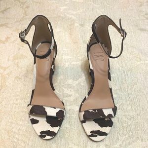 INC. BROWN AND WHITE SANDALS